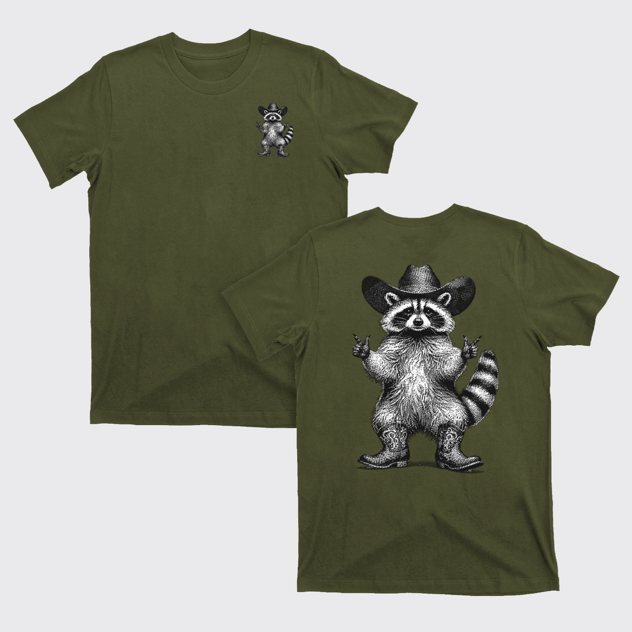 Cowboy Raccoon Vintage Style T-Shirts