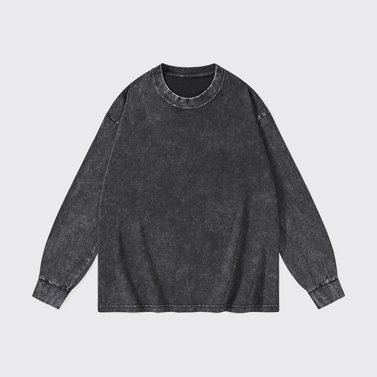 Washed Long Sleeves:Black