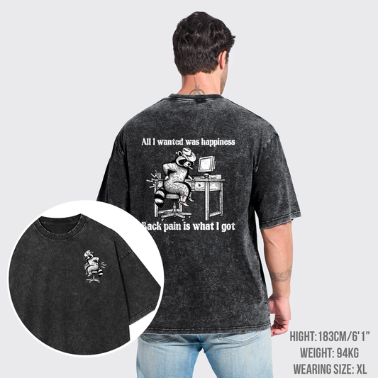 All I Wanted Happiness Back Pain Is What I Got Garment-dye Tees