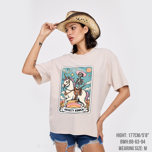 Mental Health-Anxiety Ridden Tarot Card Garment-dye Tees