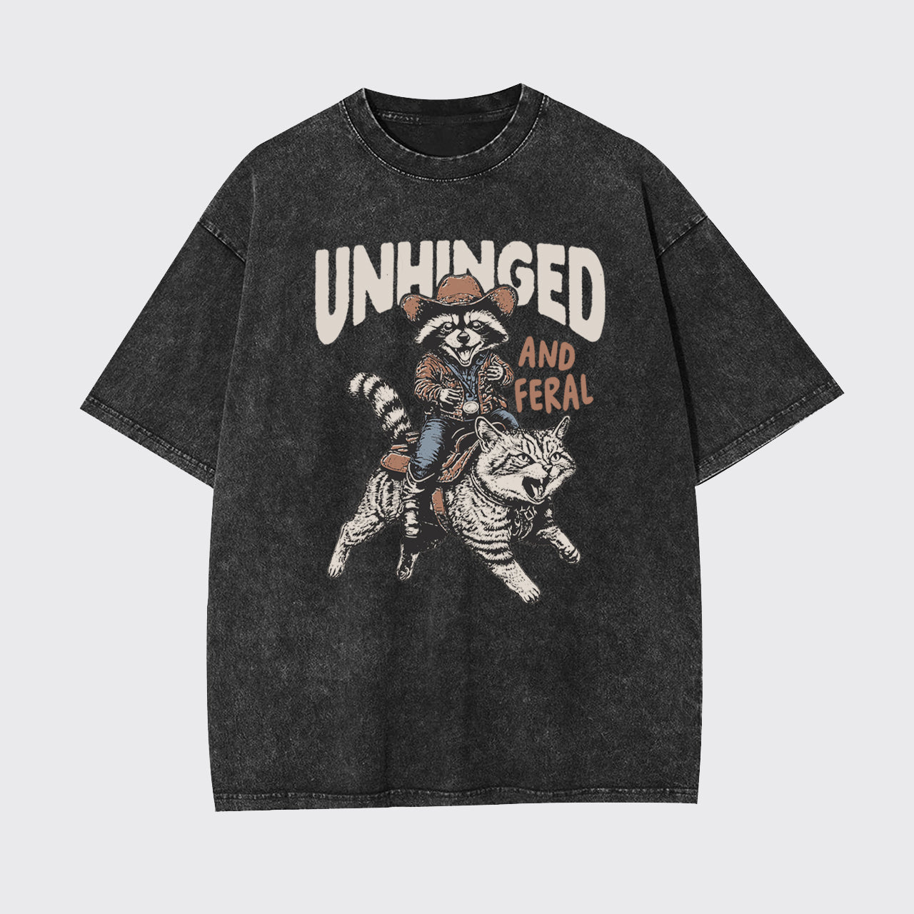 Western Raccoon-Unhinged And Feral Garment-dye Tees
