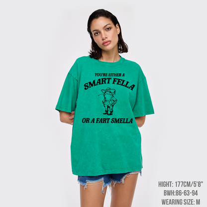 Are You A Smart Fella Or Fart Smella Garment-dye Tees