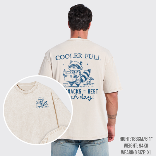 Funny Cooler-Raccoon Full Of Snacks Garment-dye Tees