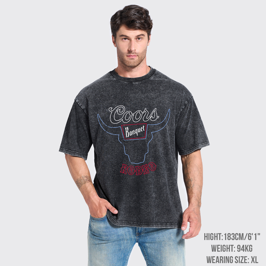 Retro Bullhead Rodeo Graphic Garment-dye Tees
