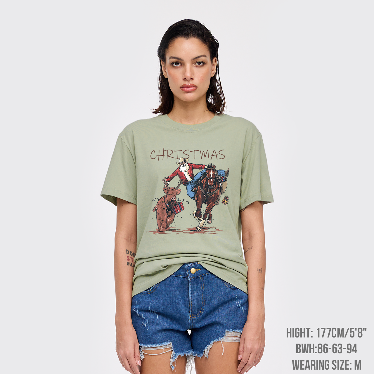 Cowboy Santa Claus Bullfight T-Shirts