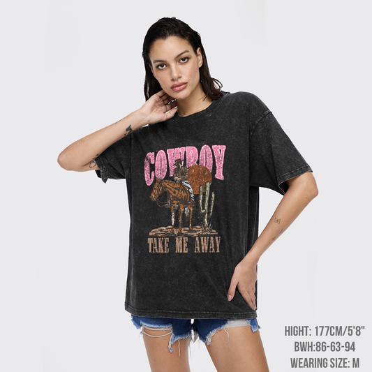Cowboy Take Me Away Western Garment-dye Tees
