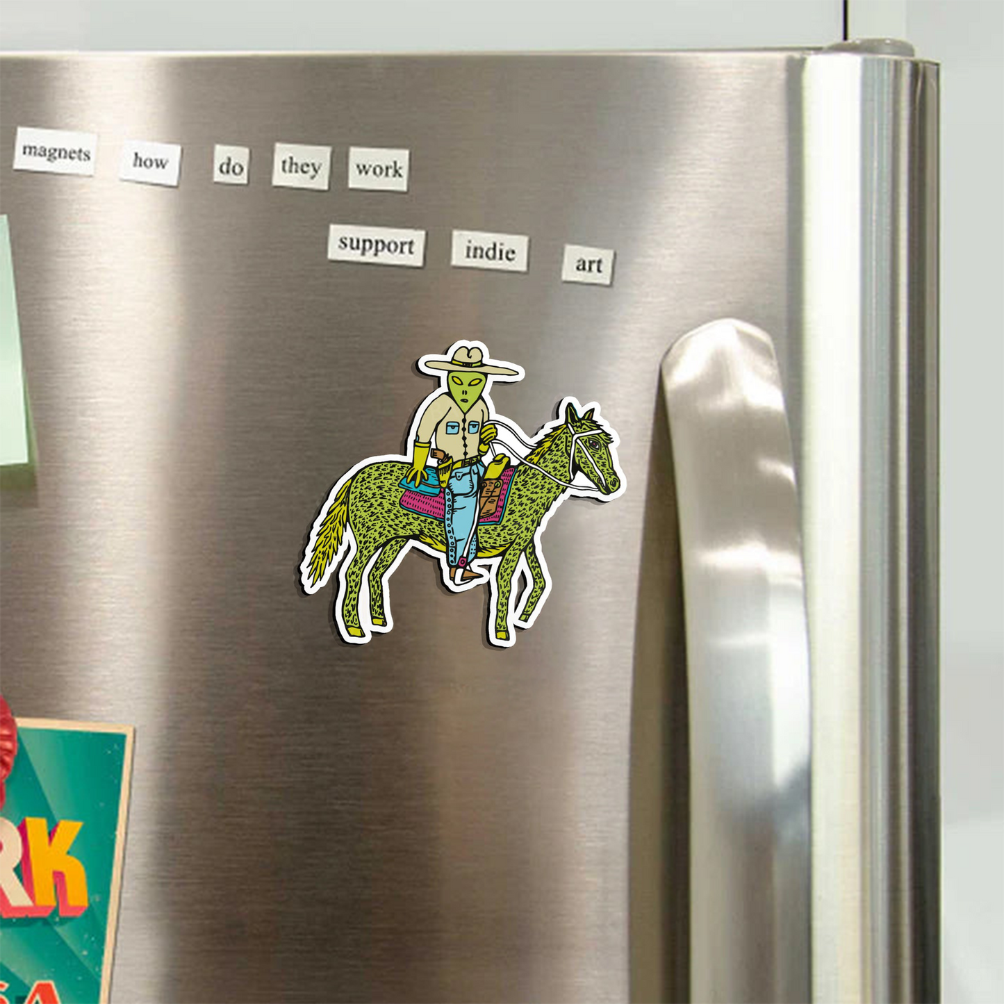 Alien Cowboy_Broncobay Fridge Magnet