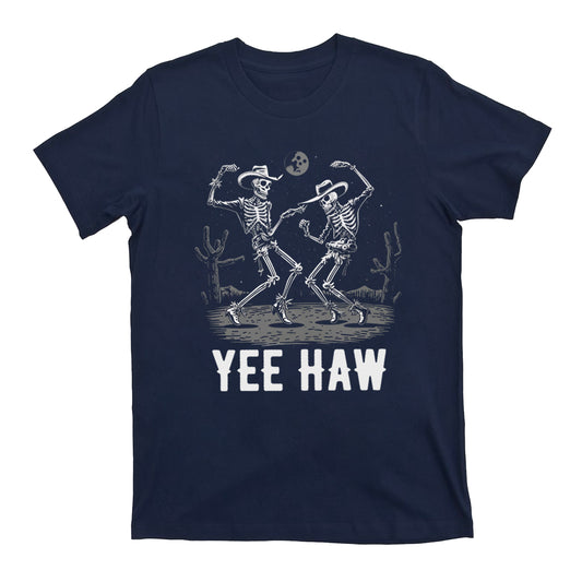 Dancing Cowboy Skeleton Yeehaw Trendy Western Graphic Tee