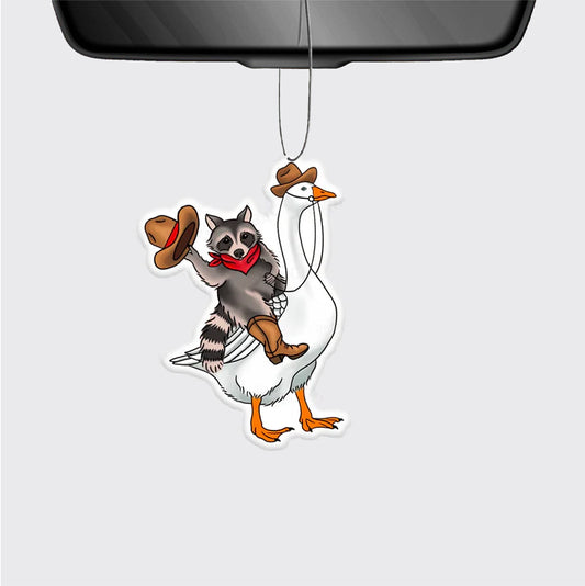 Cowboy Raccoon On A Goose_Broncobay Car Air Freshener