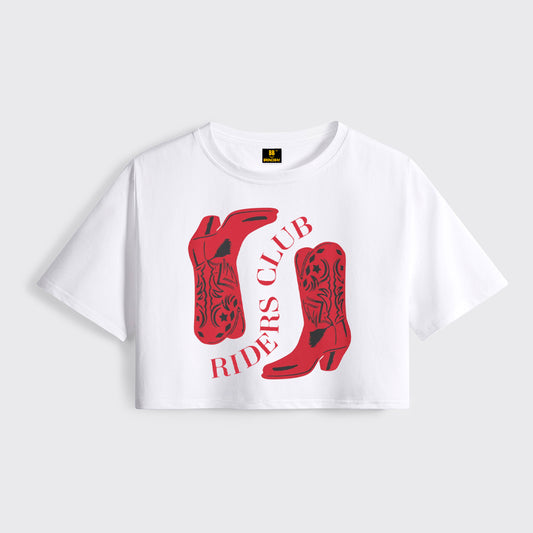 Cowgirl Boots Western Cropped Boxy Tee