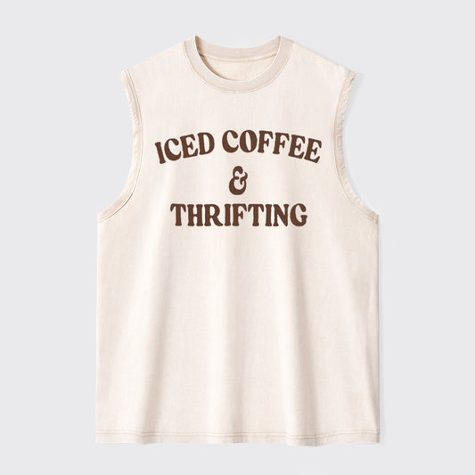 Iced Coffee And Thrifting Washed Tanks