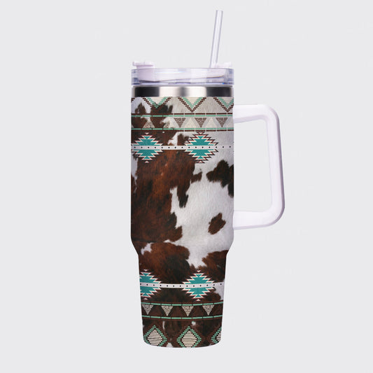 Aztec Cow Texture Tumbler