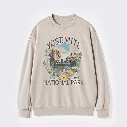 Cute Floral National Park Washed Sweatshirts