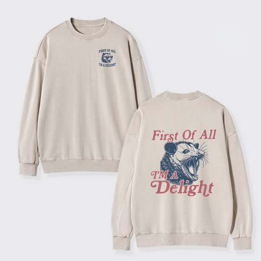 I'm A Delight Washed Sweatshirts