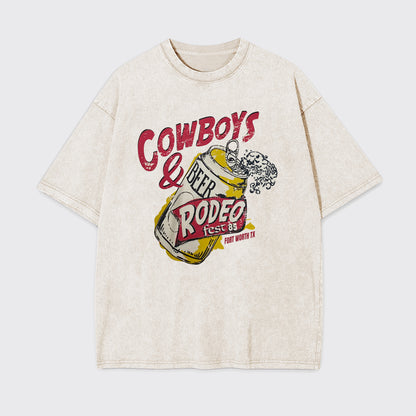 Cowboy And Beer Rodeo Garment-dye Tees