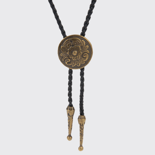 Vintage Tether Western Cowboy Engraved Necklace