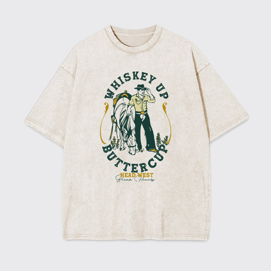 Whiskey Up Buttercup Garment-dye Tees