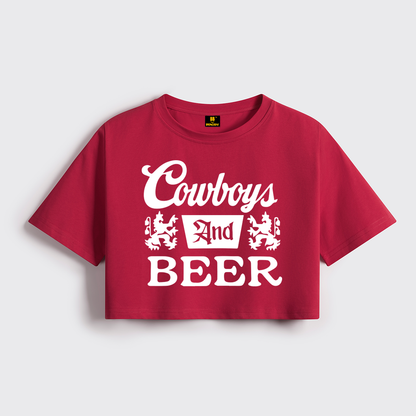 Cowboys Beer Cropped Boxy Tee