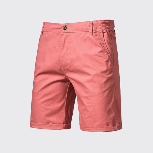 Orange Men's Cotton Casual Shorts