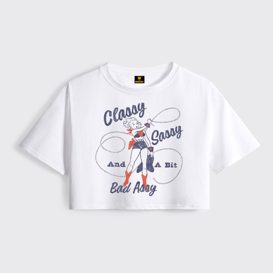 Sassy Bad Ass Cowgirl Cropped Boxy Tee