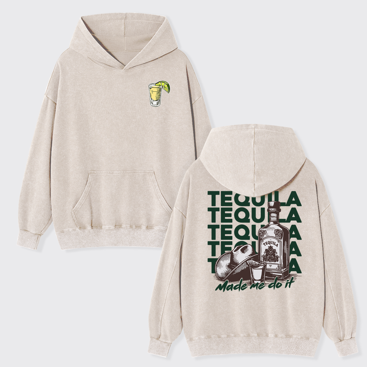Cute Tequila Shot Lover Garment-Dye Hoodies