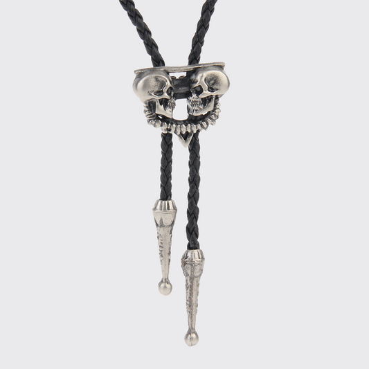 Vintage Tether Western Skull Necklace