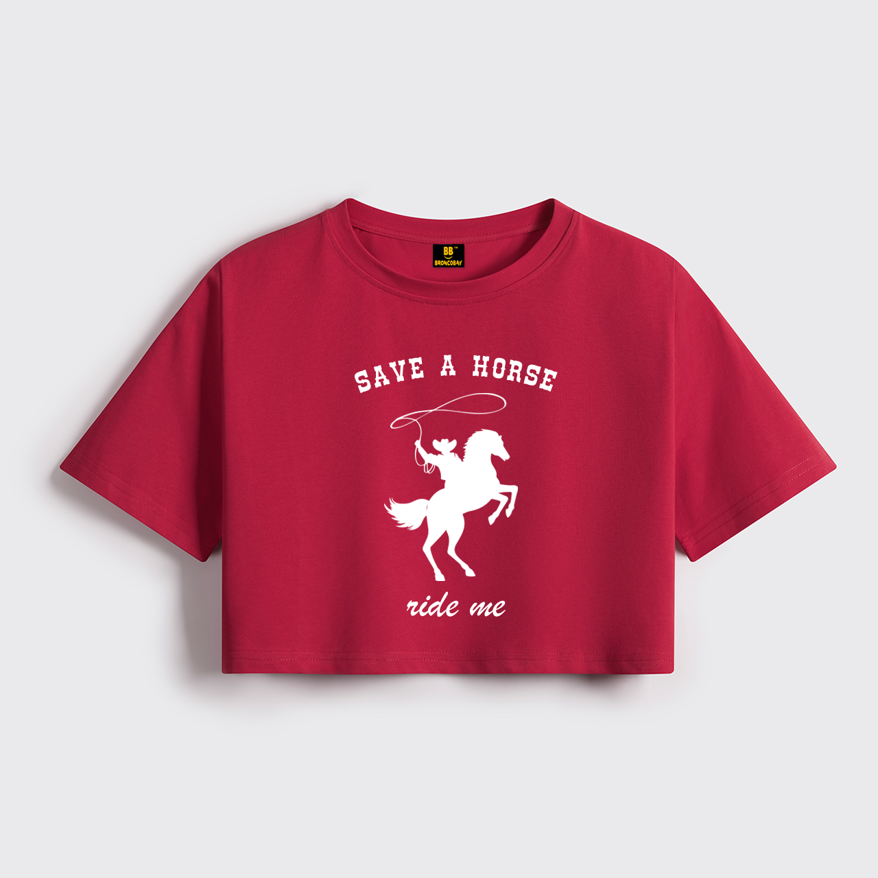Save A Horse Ride Me Cropped Boxy Tee