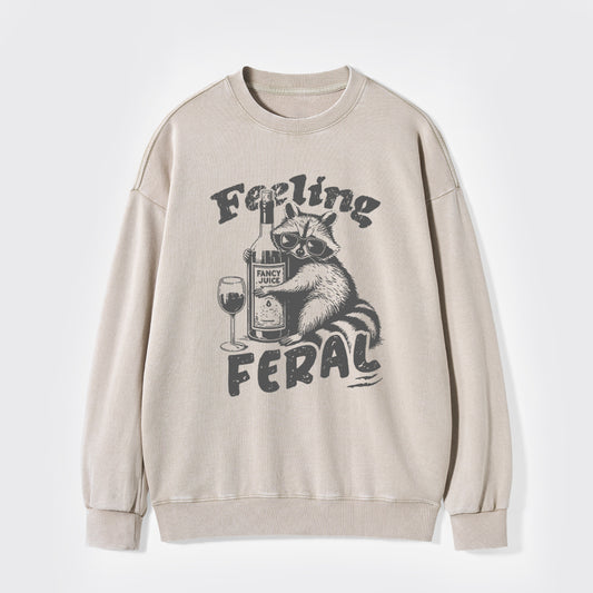 Feeling Feral Of Raccoon Washed Sweatshirts