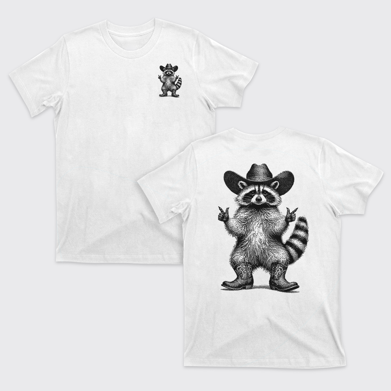 Cowboy Raccoon Vintage Style T-Shirts