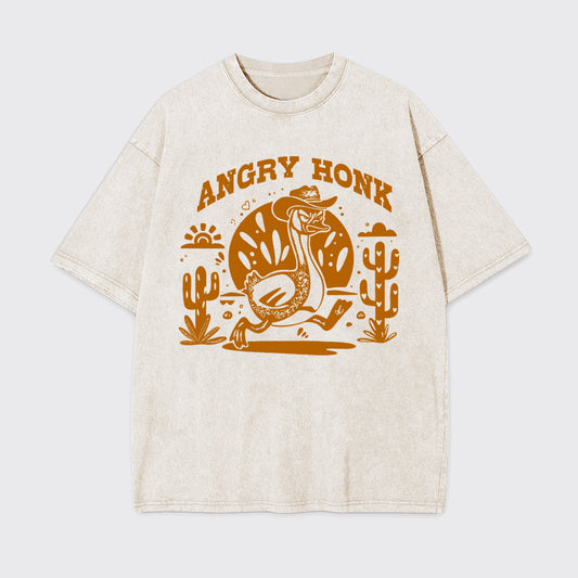 Angry Cowboy Goose Honking Garment-dye Tees