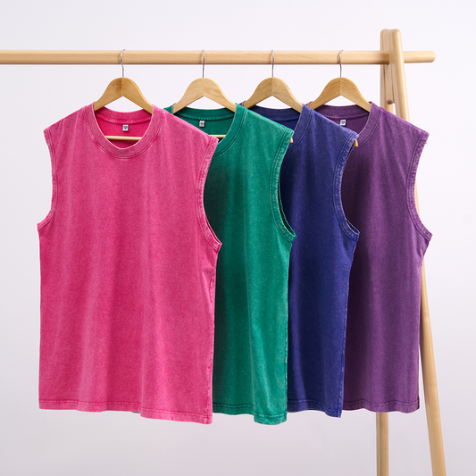 Washed Tanks 4 Pack:Rose Red,Grass Green,Blue,Purple
