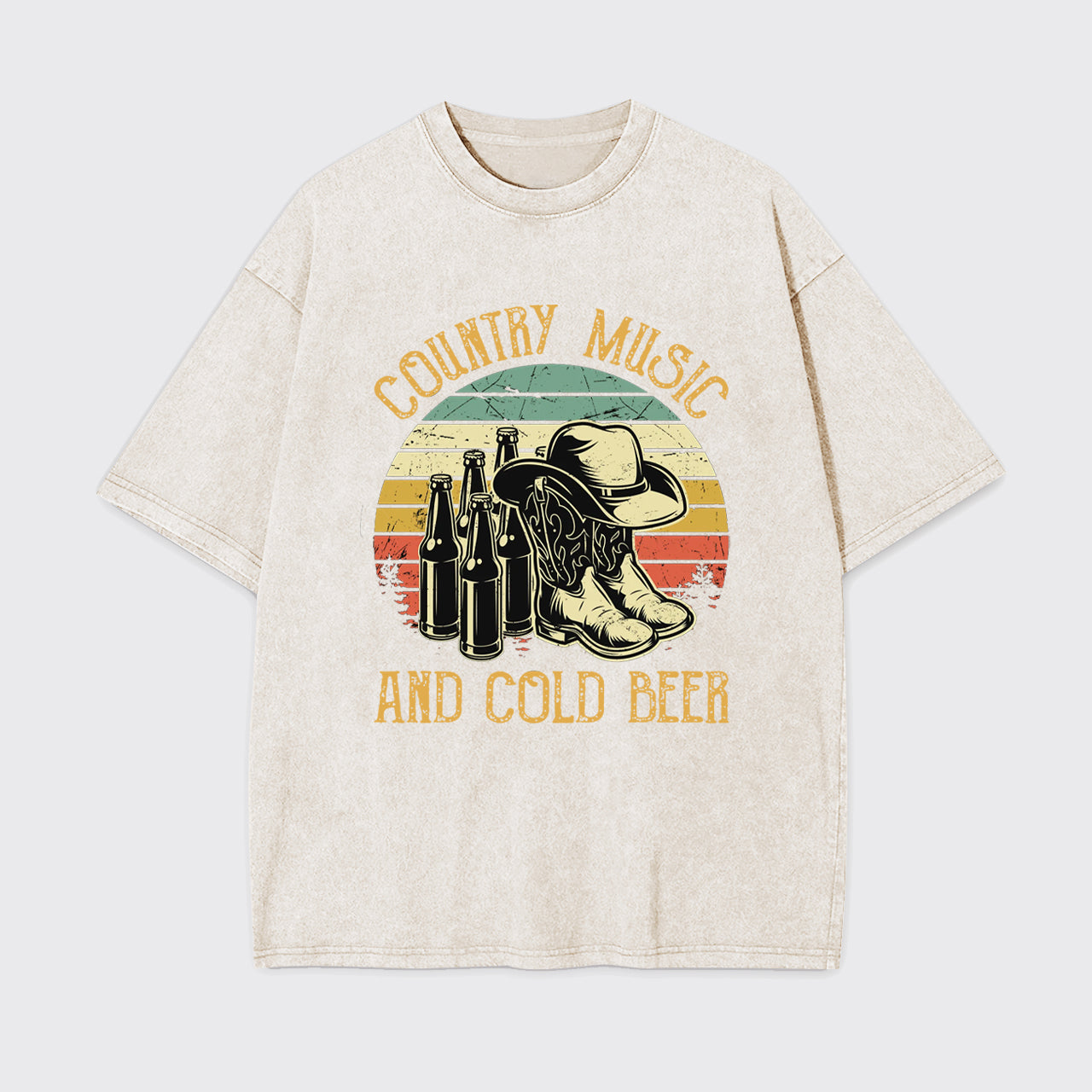 Country Music And Cold Beer Garment-dye Tees