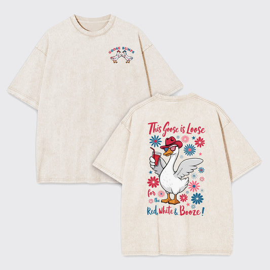 Patriotic Goose-This Goose Is Loose Garment-dye Tees