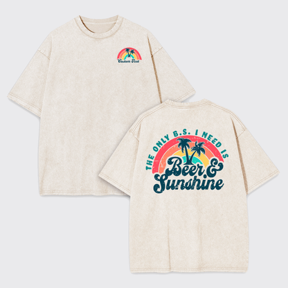 Personalized Beer And Sunshine Garment-dye Tees