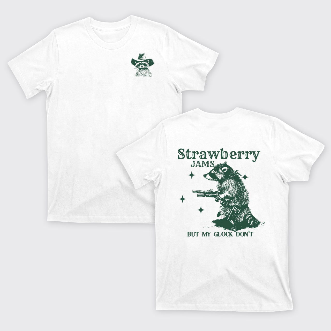 Snarky Sayings-Strawberry Jams But My Glock Don't T-Shirts