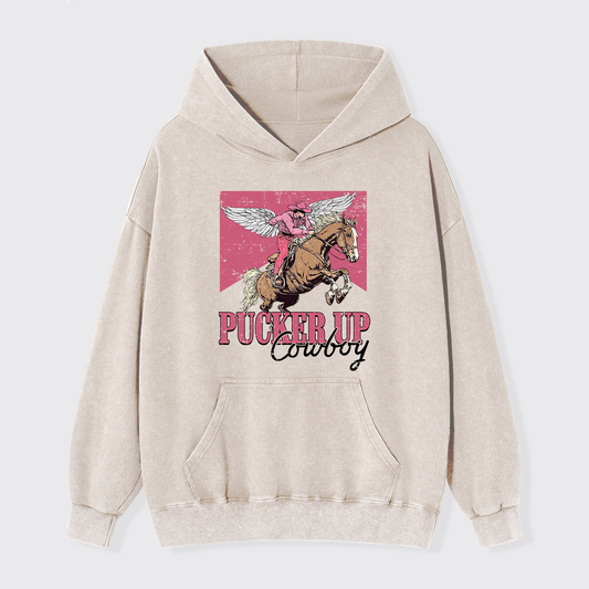 Pucker Up Cowboy Garment-Dye Hoodies