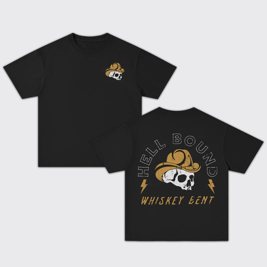Hell Bound Whiskey Bent Oversize T-Shirts
