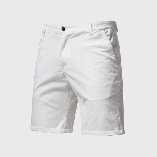 White Men's Cotton Casual Shorts