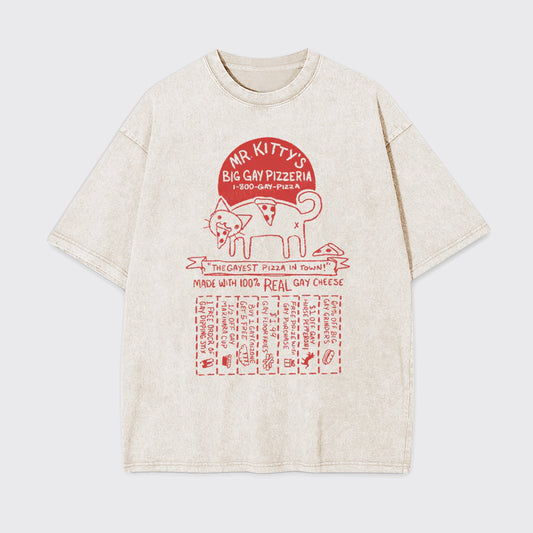 Mr. Kittys Big Gay Pizzeria Garment-dye Tees