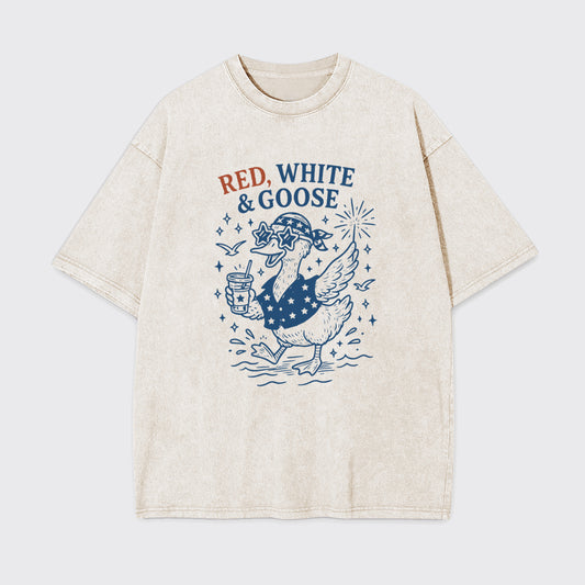 Funny Goose-Retro 4th of July Garment-dye Tees