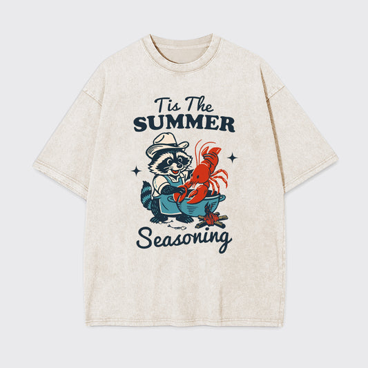 Funny Raccoon-Crawfish Boil Season Garment-dye Tees