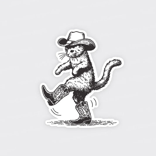 Cowboy Cat Looking For Fish_Broncobay Fridge Magnet