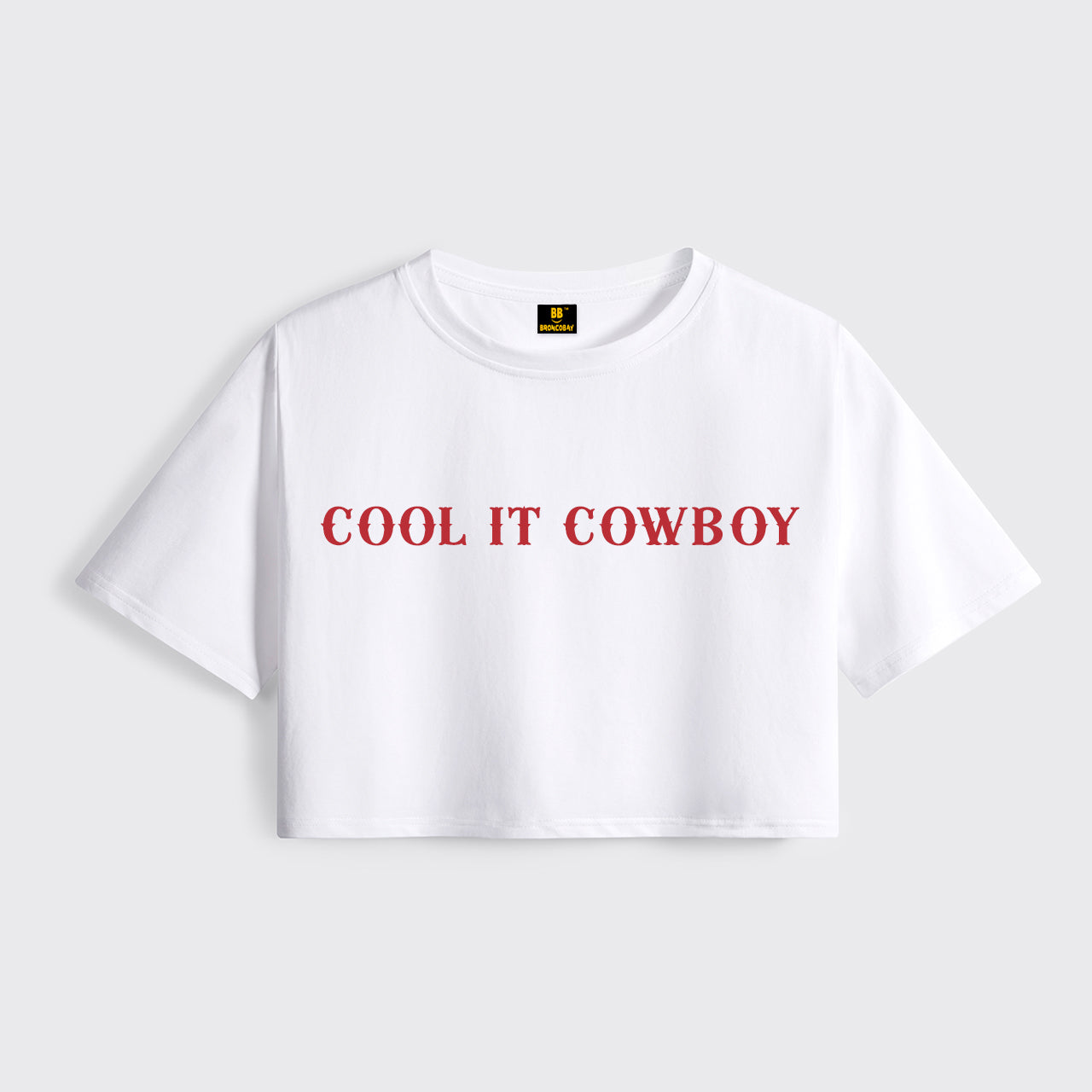 Western Fashion 90s Country Cool It Cowboy Cropped Boxy Tee