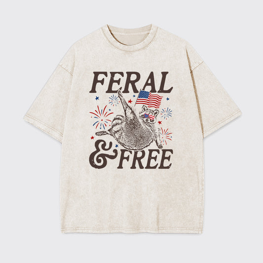Feral Raccoon-Feral And Free Garment-dye Tees