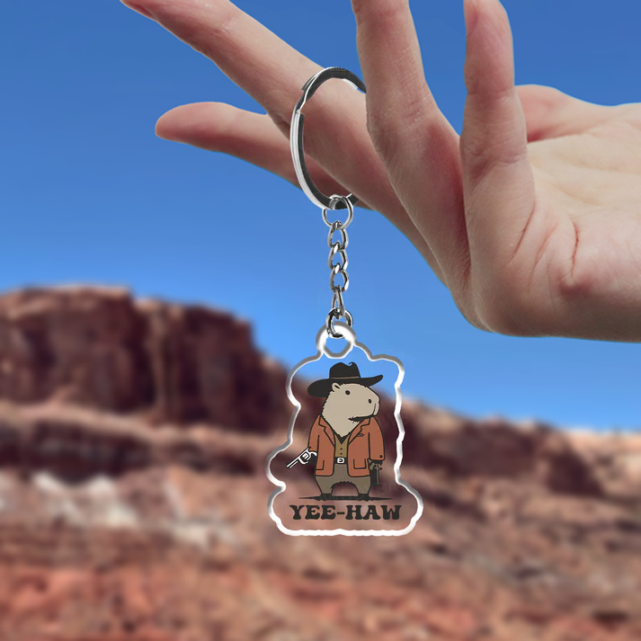 Funny Capybara Cowboy_Broncobay Keychain