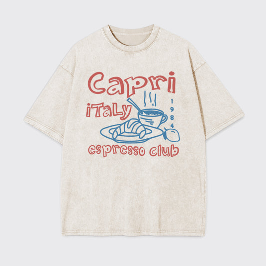 Retro Aesthetic Coffee Garment-dye Tees