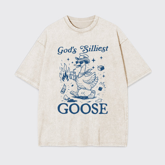 Funny Goose-God's Silliest Goose Garment-dye Tees