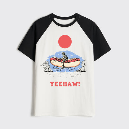 Yeehaw-Hot Dog Cowboy Raglan T-shirts