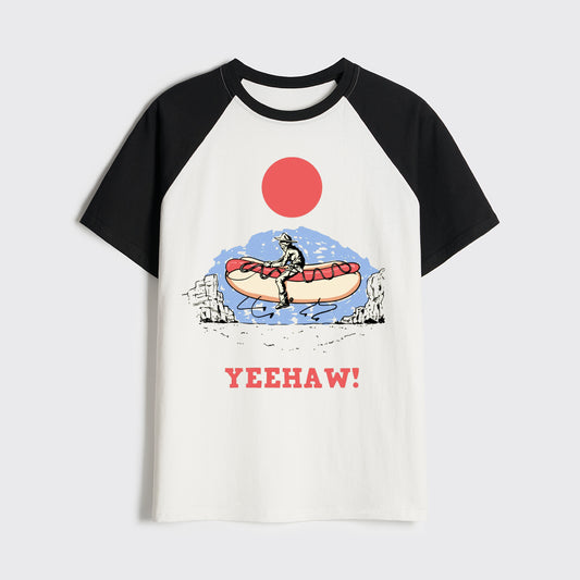 Yeehaw-Hot Dog Cowboy Raglan T-shirts