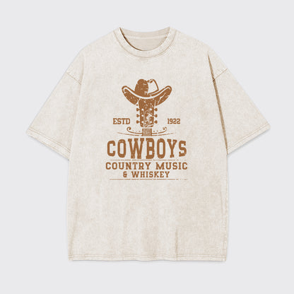 Cowboys Country Music 6 Whiskey Garment-dye Tees